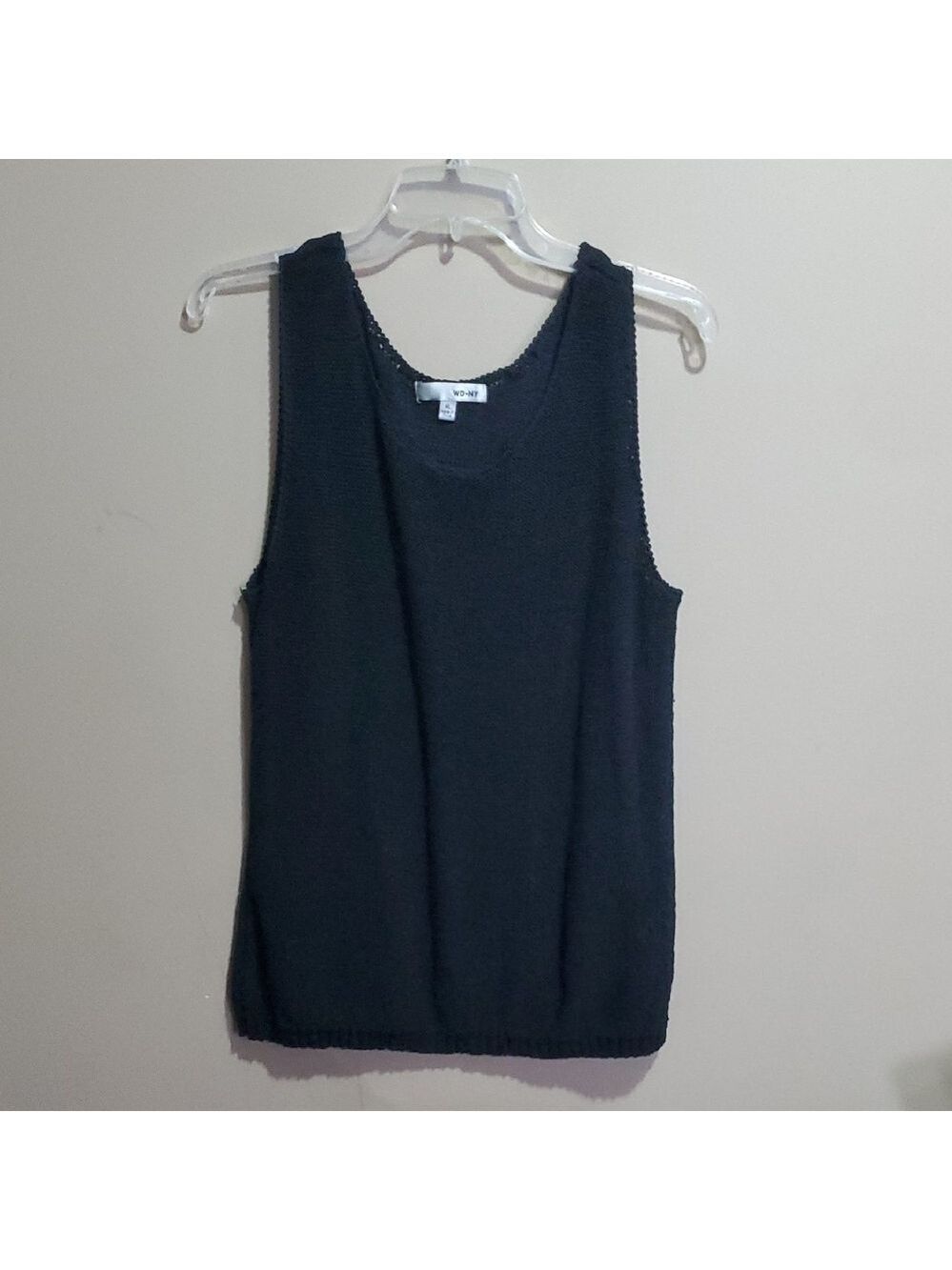 WD.NY Black Sleeveless Knit Top Size Xl